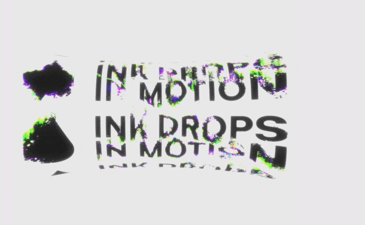 Studio Innate 动态水墨透明炫酷液体流动扭曲置换粗糙变体字体动画 Ink Drops in Motion（6361） -