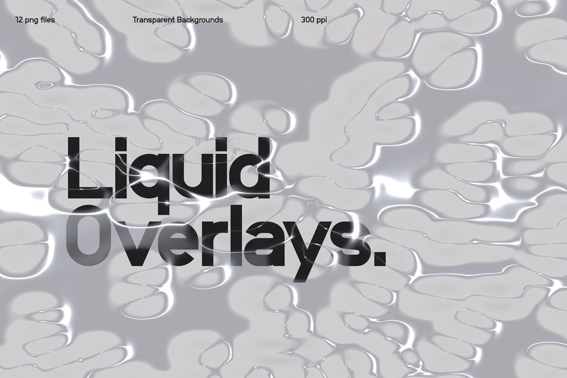 KESSENS 新潮创意酸性液体气泡透明效果海报封面设计PNG覆盖层 Liquid Overlays（6911） -