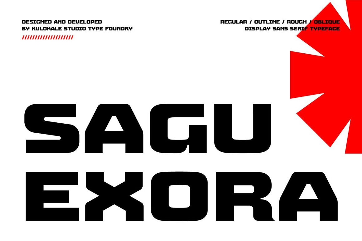 Kulokale 极简现代厚重大海报杂志标题无衬线英文字体 Sagu Exora（6882） -