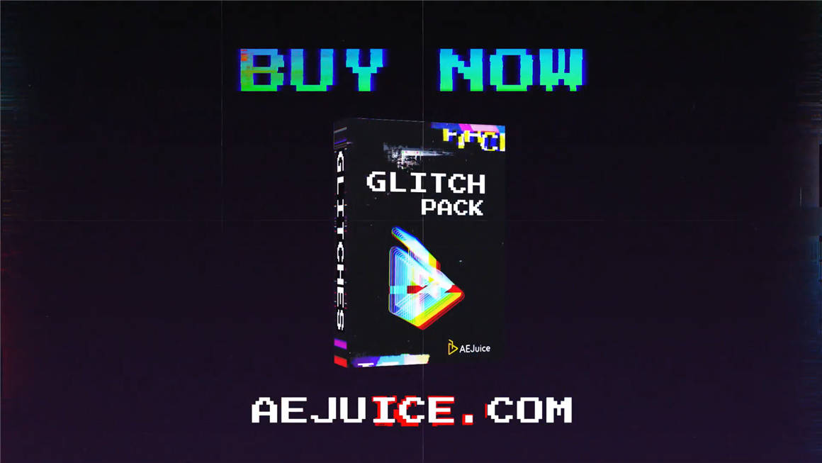 AEJuice 朋克故障元素数字失真贴图曲动态RGB故障转场过渡PR转场预设Glitch Pac（6991） -