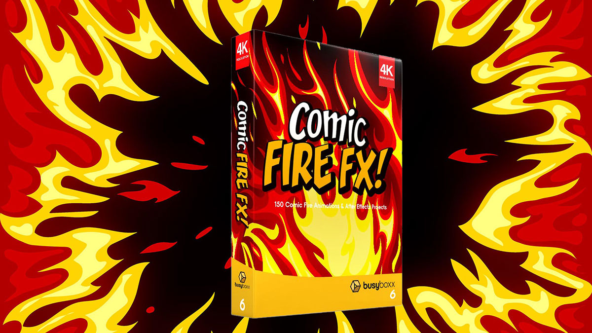 BusyBoxx 152个二维动漫卡通火焰燃烧MG动画有透明通道4K视频素材 Comic Fire FX（6958） -