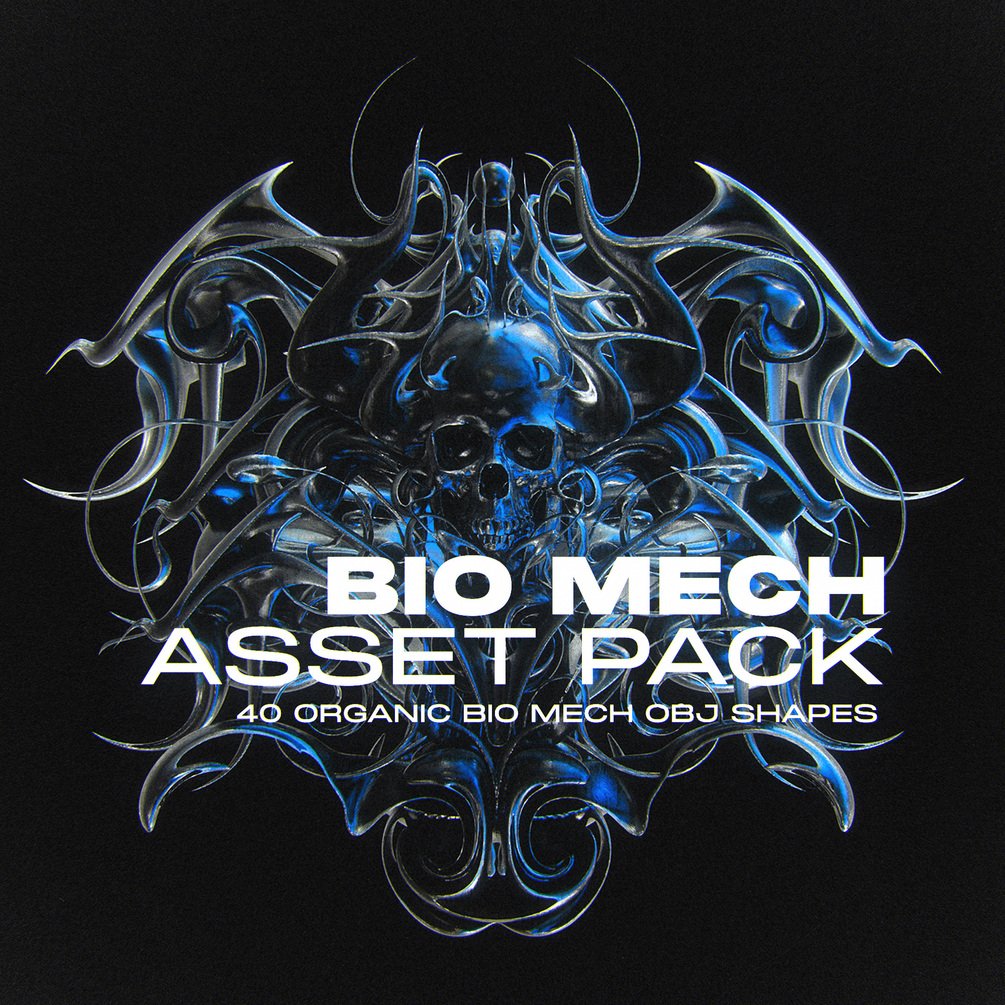 40个暗黑生物机甲酸性金属镀铬3D模型包 BIO MECH ASSET PACK（6930） -