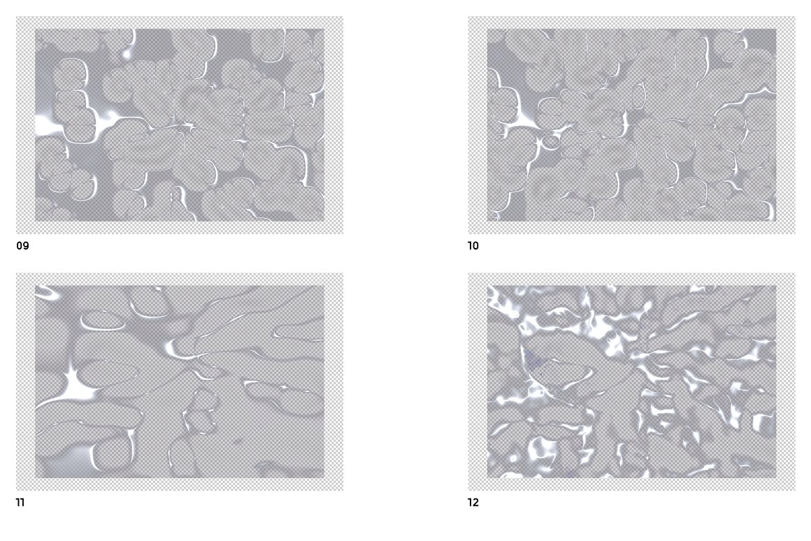 KESSENS 新潮创意酸性液体气泡透明效果海报封面设计PNG覆盖层 Liquid Overlays（6911） -