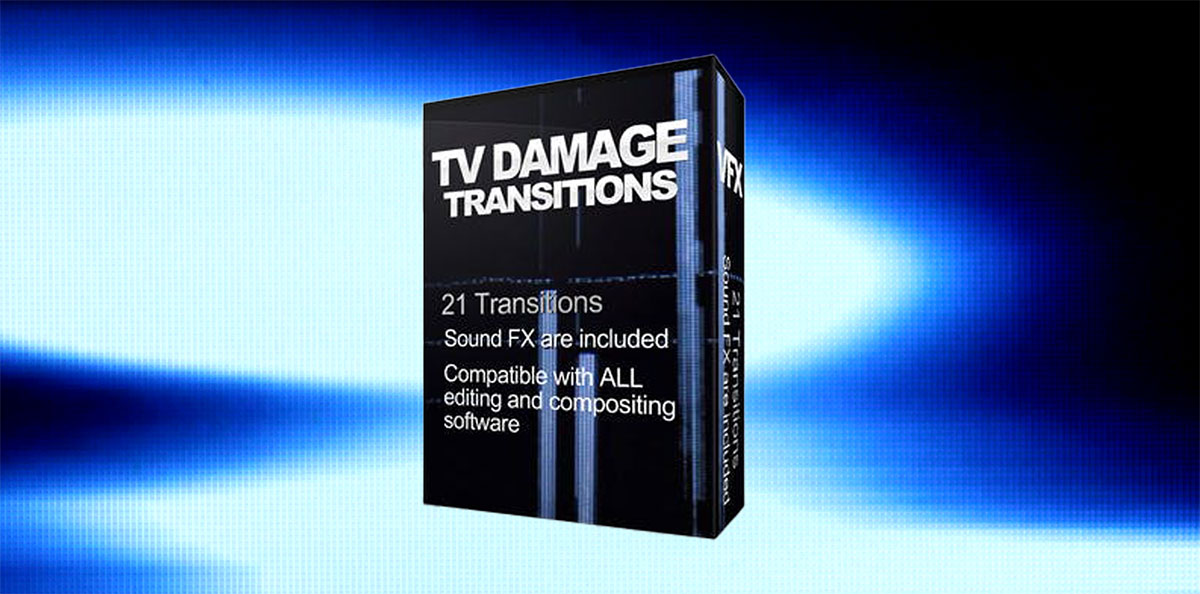 AVIDEDITOR 21个电视损坏蓝宝石效果叠加剪辑视频素材 Transitions TV Damage（6920） -