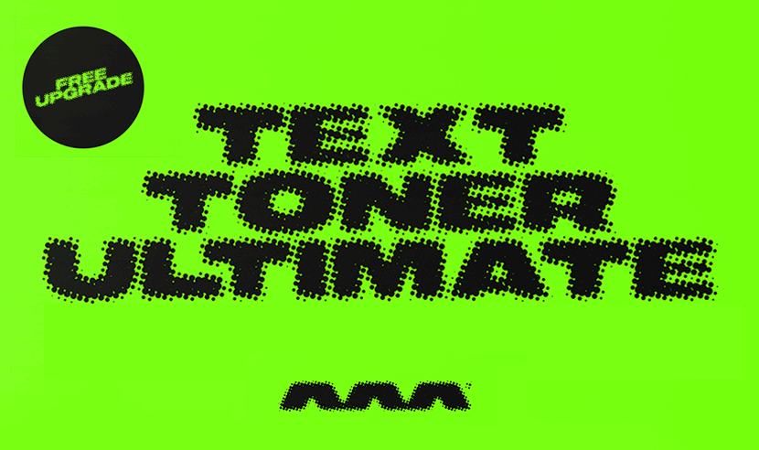 AAA 复古高分辨率半调抽象波点扭曲碳粉文字PS动作 Text Toner（6311） -