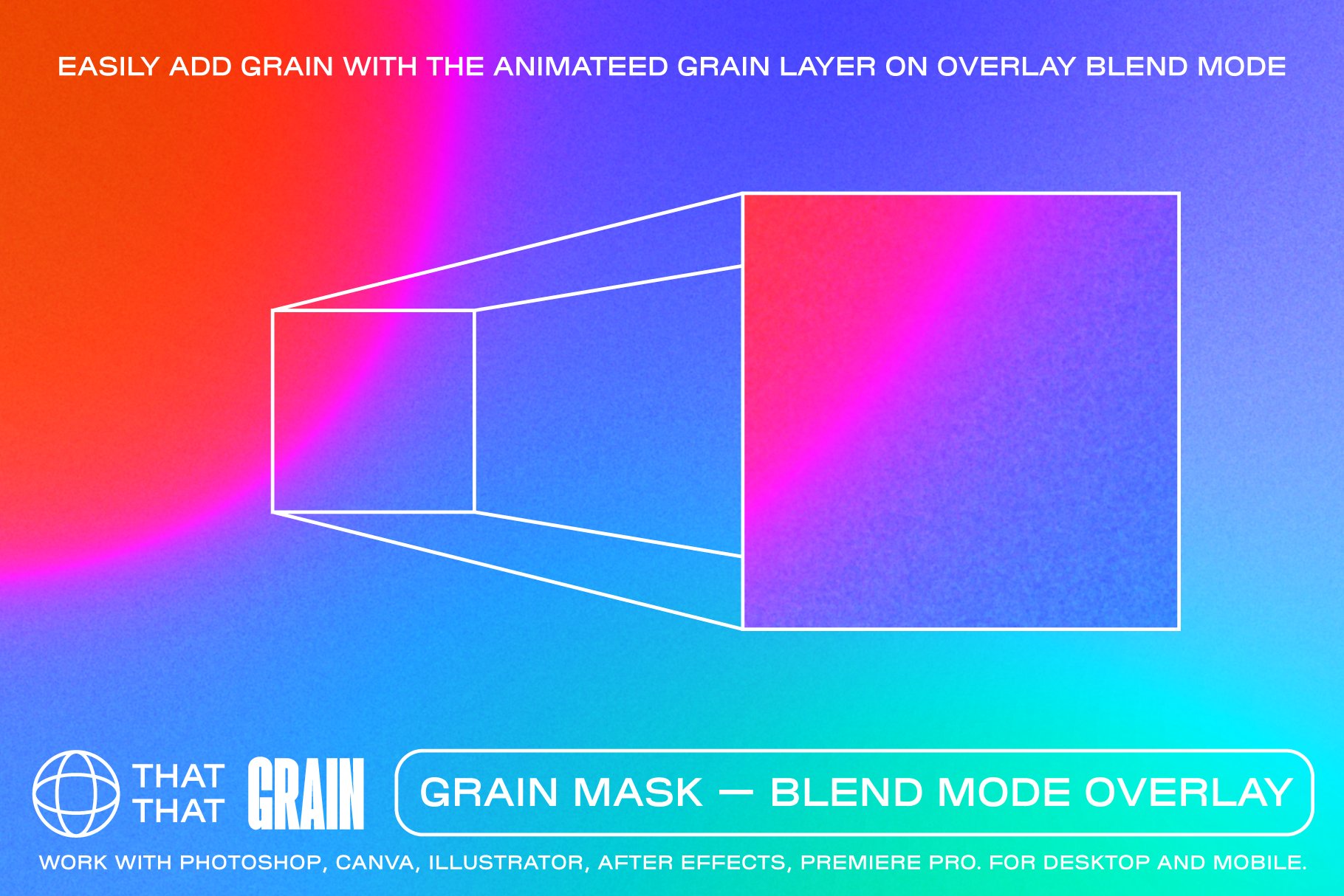 动态艺术多彩4K弥散颗粒感动画渐变纹理叠加视频+PNG素材包 Animated Gradient Texture Pack（6253） -