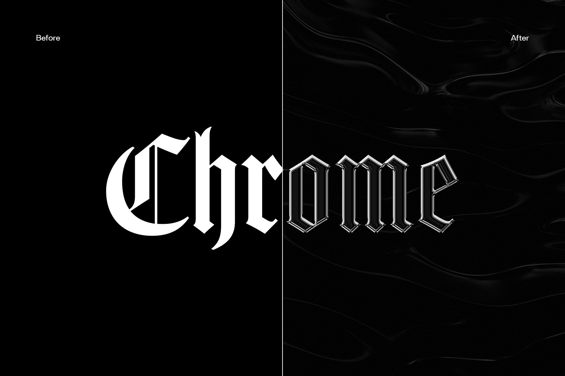 Divided 酸性金属镀铬文字失真PSD模板 Chrome（6197） -