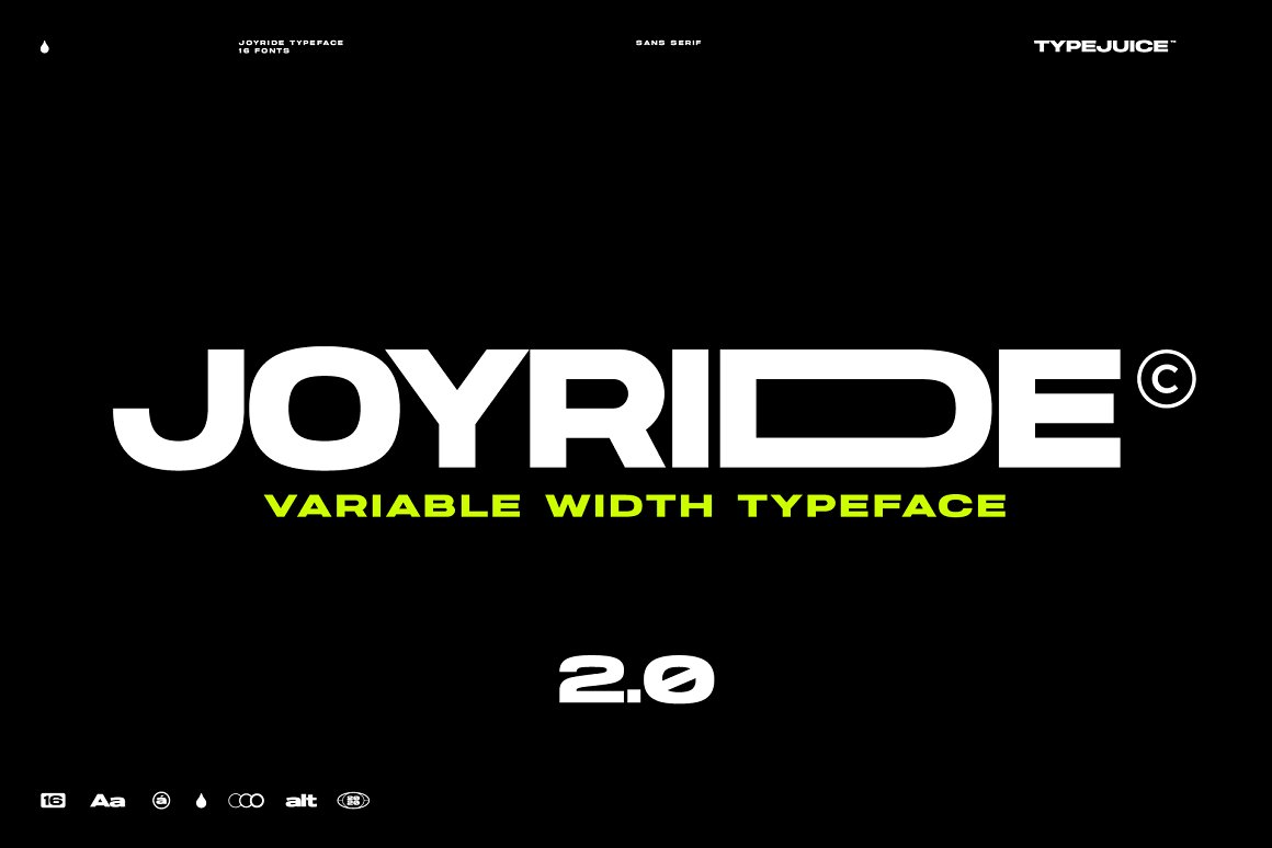 英文字体：极简海报可变宽度无衬线字体 Joyride（6164） -