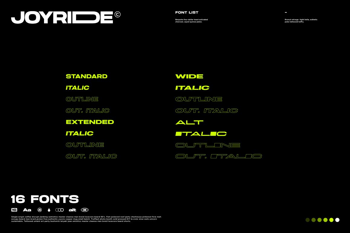 英文字体：极简海报可变宽度无衬线字体 Joyride（6164） -