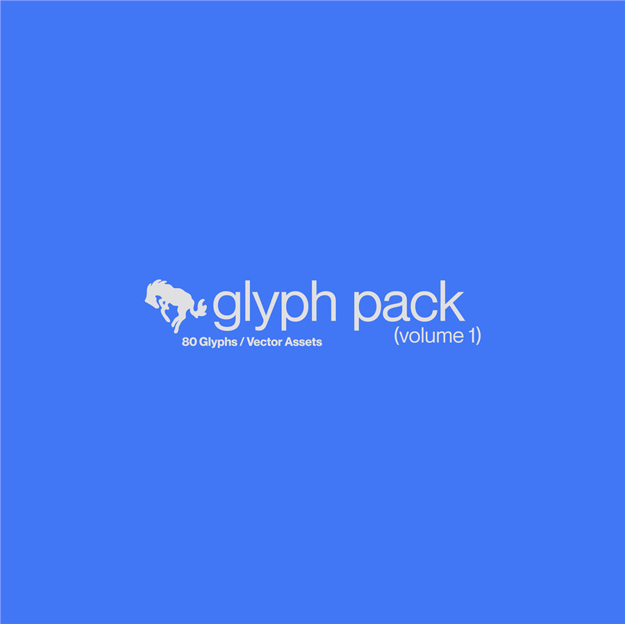 Hvnter 潮流嘻哈卡通动物角色轮廓字形字母矢量设计图案素材 Glyph Pack (Vol.1)（7205） -