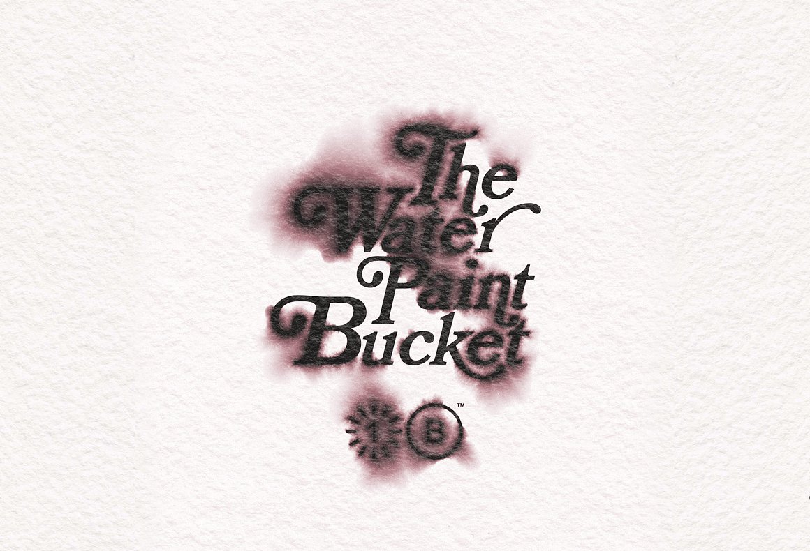 One Clic 新潮水迹水渍Logo文字图形处理特效PS一键式动作模板素材 The Water Paint Bucket（7145） -