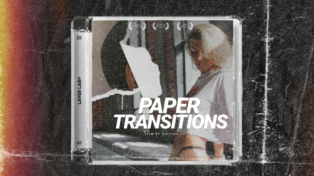 PR预设：新潮复古VLOG撕纸褶皱拼贴艺术定格动画PR转场预设 Paper Transitions（7147） -