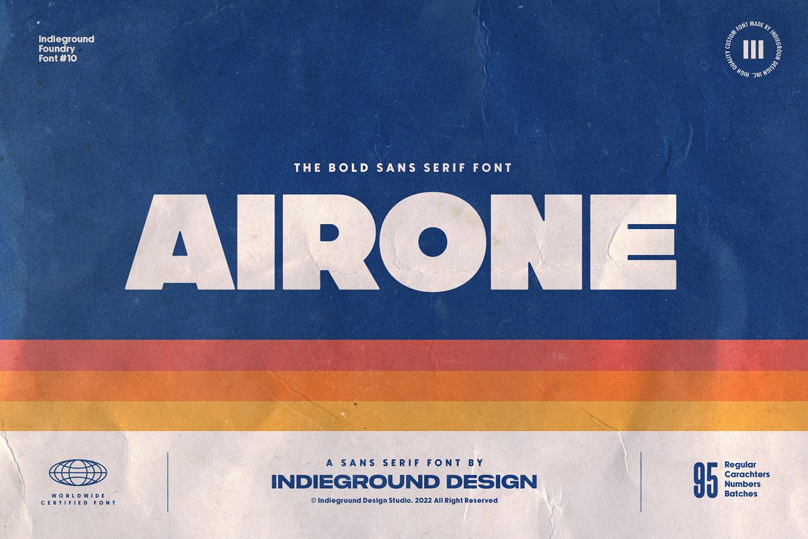 INDIEGROUND  现代活力艺术超粗体厚重标题排版海报封面英文标题 AIRONE FONT（7070） -