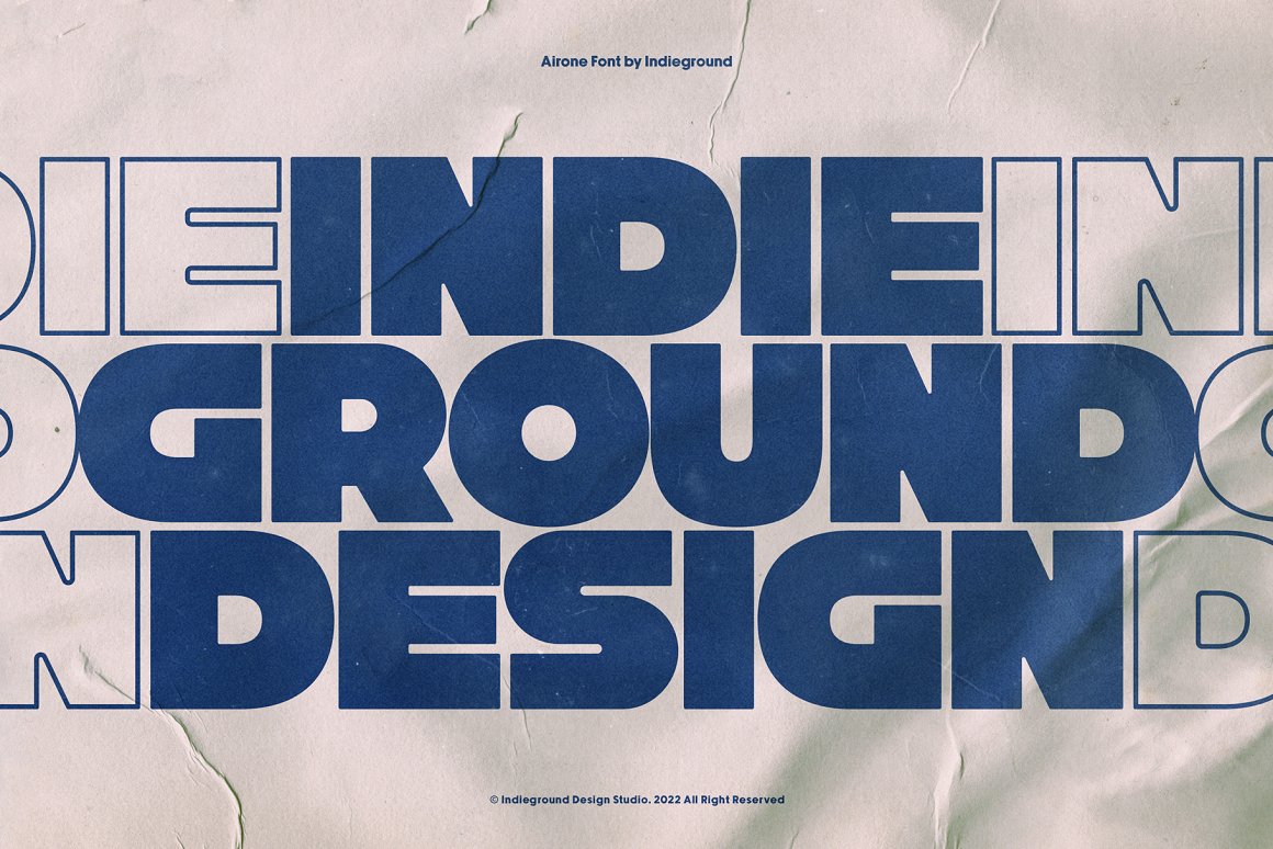 INDIEGROUND  现代活力艺术超粗体厚重标题排版海报封面英文标题 AIRONE FONT（7070） -