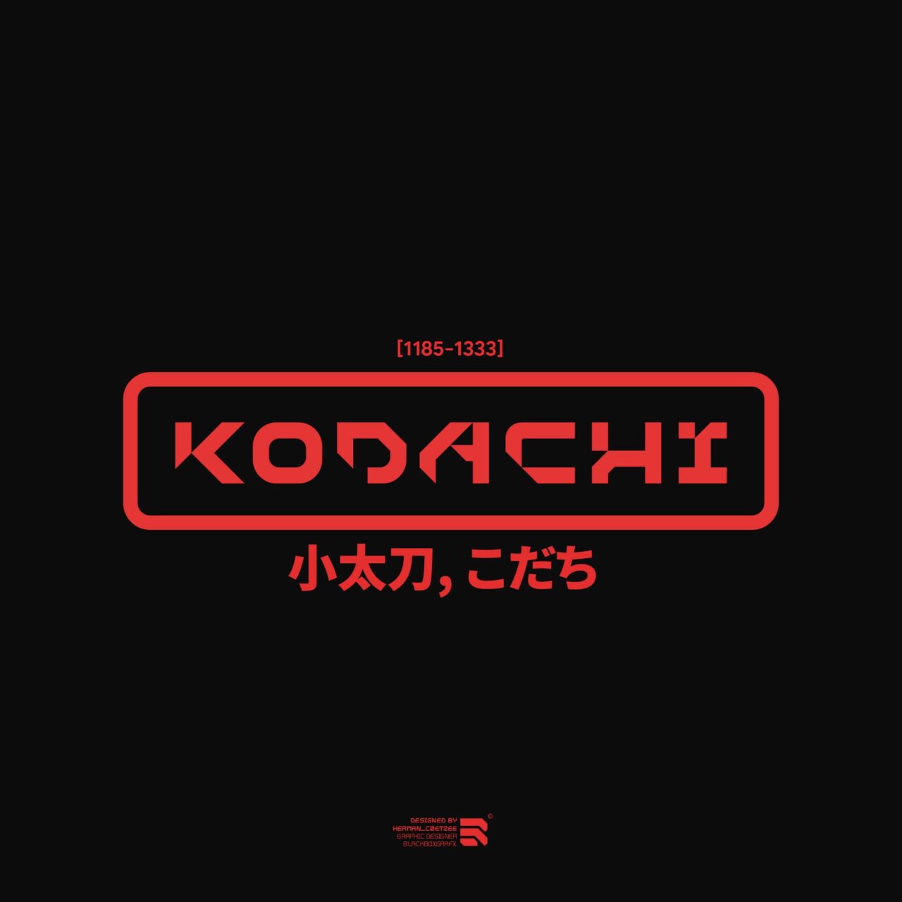 英文字体：硬朗日系太刀风格标题海报封面英文字体 Kodachi（7547） -