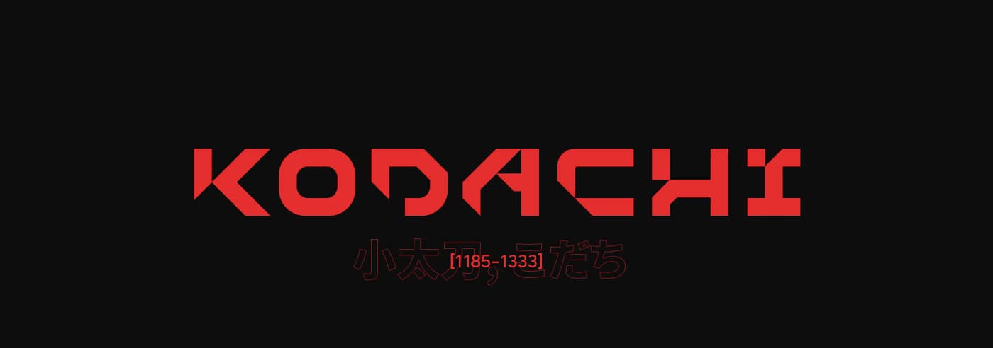 英文字体：硬朗日系太刀风格标题海报封面英文字体 Kodachi（7547） -