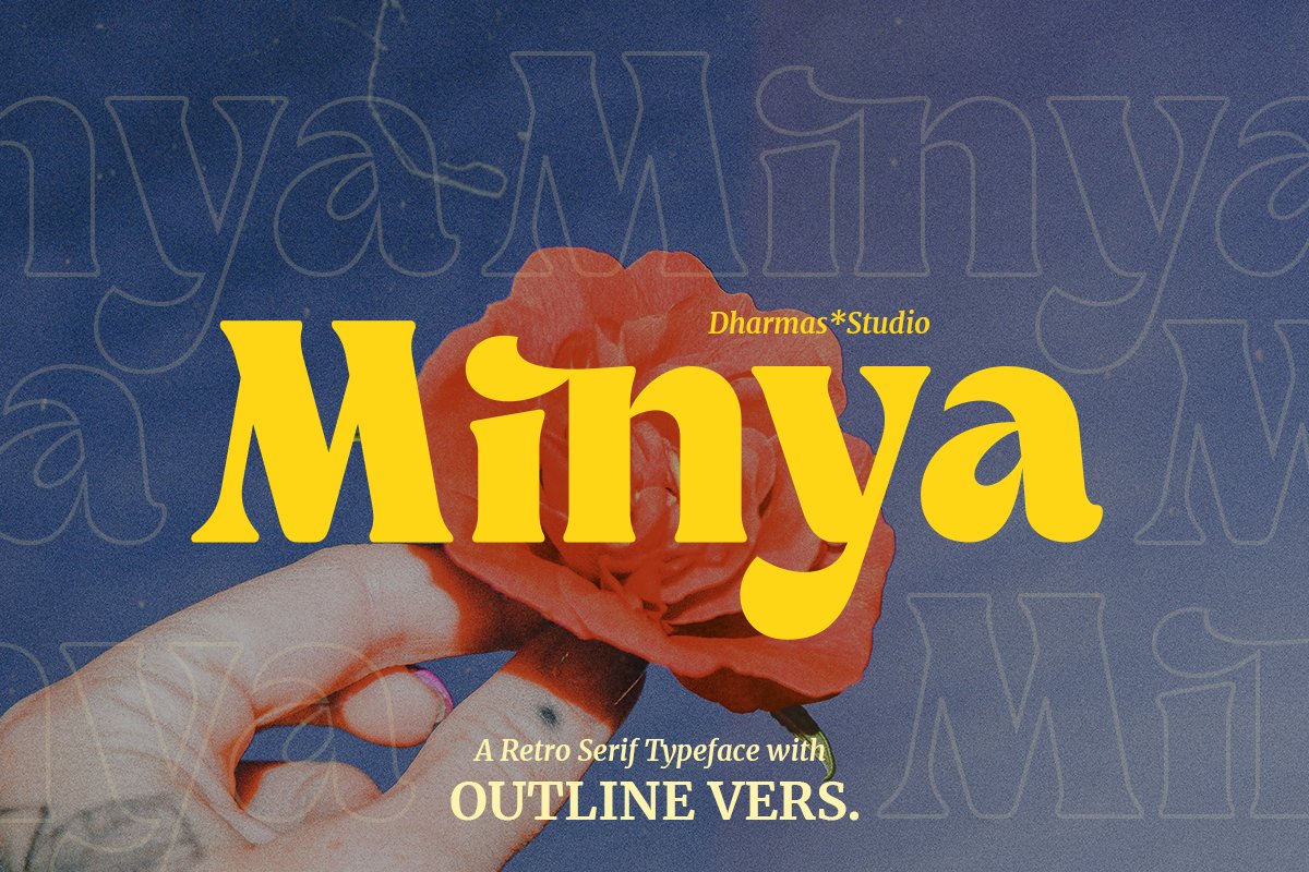 英文字体：优雅复古美学英文杂志海报衬线字体 Minya - Retro Font （7532） -