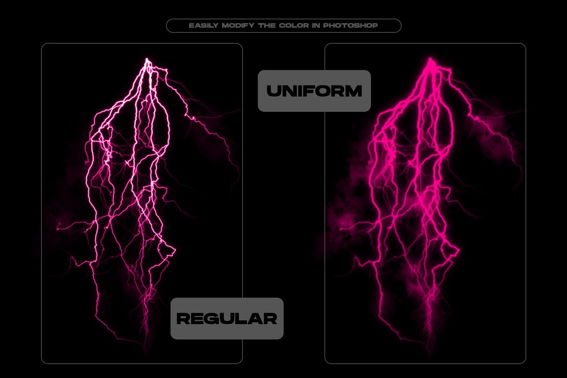 新潮酸性艺术雷电闪电光晕炫光抽象PNG设计素材合辑 MiksKS - Lightning Bolts（7962） -