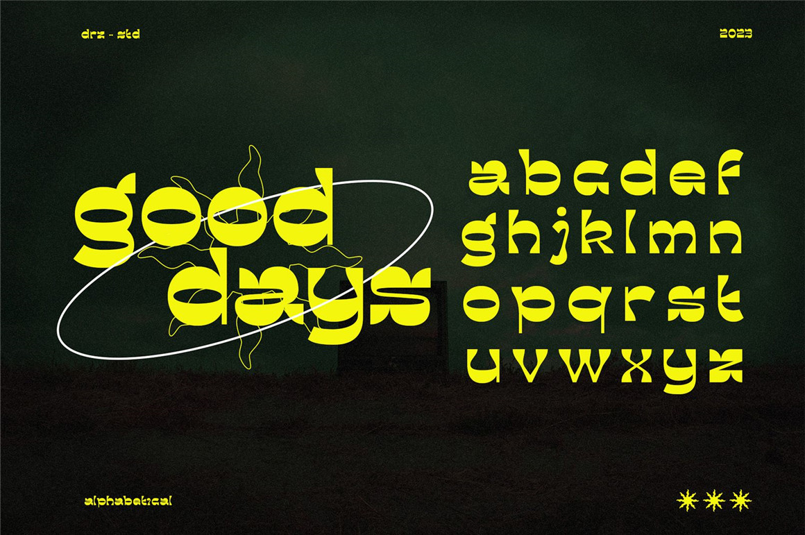 60年代复古迷幻逆反差酸性标题无衬线英文字体设计素材 Finacest – Retro Psychedelic Font（7827） -