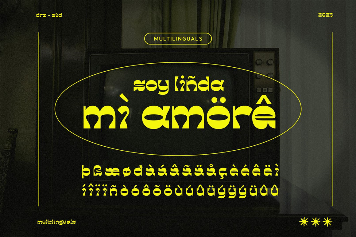 60年代复古迷幻逆反差酸性标题无衬线英文字体设计素材 Finacest – Retro Psychedelic Font（7827） -