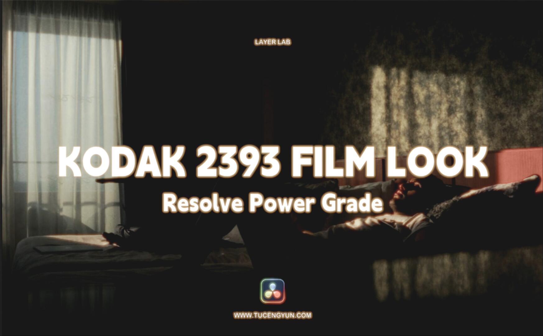 复古电影美感柯达2393胶片模拟达芬奇调色节点 Kodak 2393 Cinematic PowerGrade（7770） -