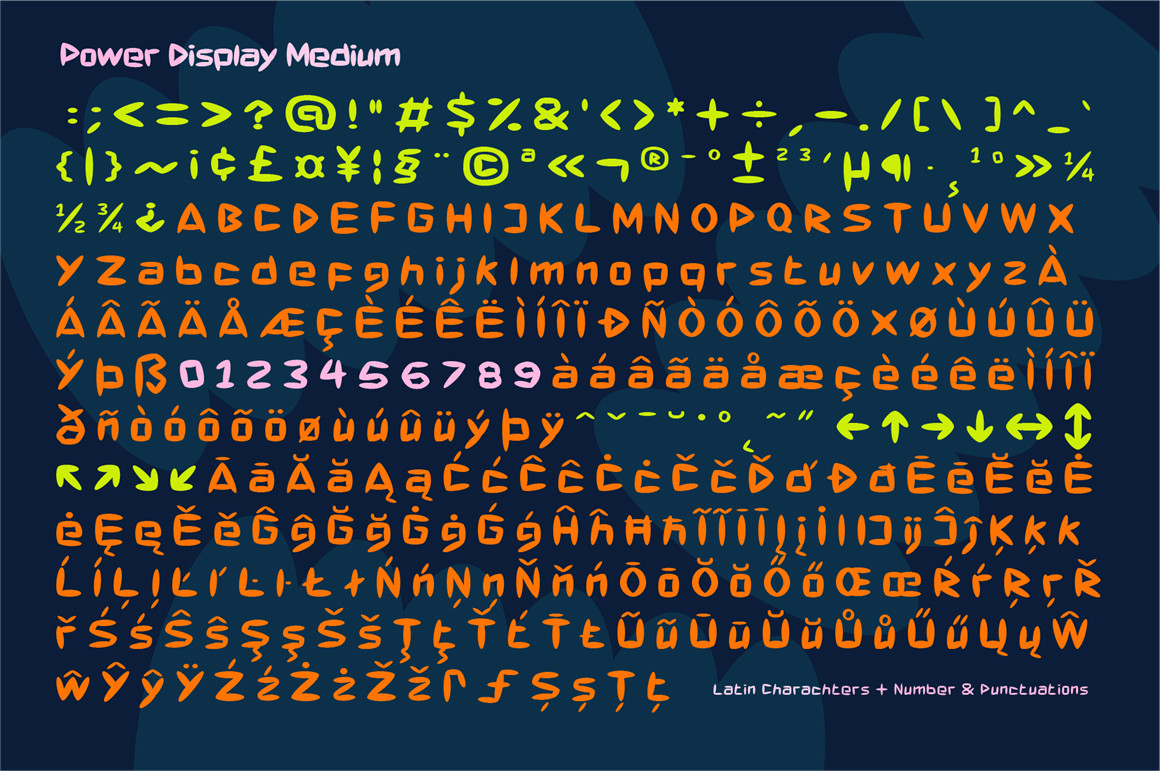 新潮流复古疯克文化爵士嘻哈俏皮英文装饰字体 Power Display Font Family（7820） -