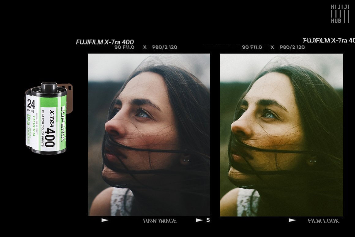 富士黄绿色怀旧胶片电影质感LR预设包 8 FujiFilm X-Tra 400 Film Look（7747） -