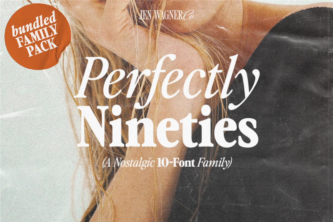 英文字体：90年代老式经典怀旧氛围全新衬线字体包 Perfectly Nineties 10-Font Family（8074） -