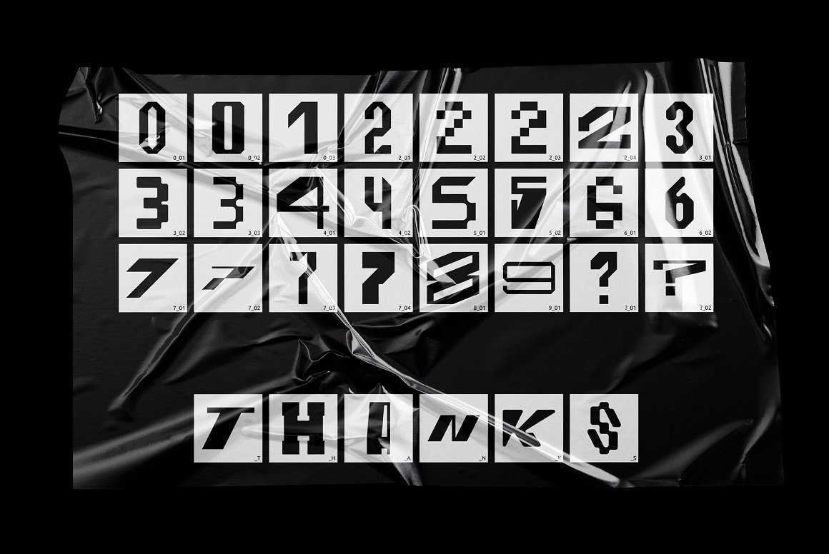 426个街头抽象赛博机能艺术实验性字母形状AI矢量数字现代排版印花设计套装 426 Shapes Letters Numbers Kit by Vanzyst（8527） -