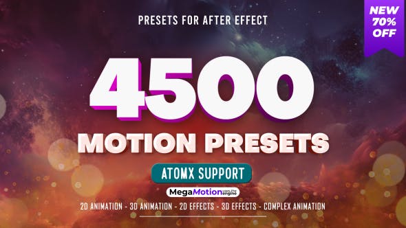 AE脚本：4500个图层弹性缓冲出入动画运动特效预设 Motion Presets（8294） -