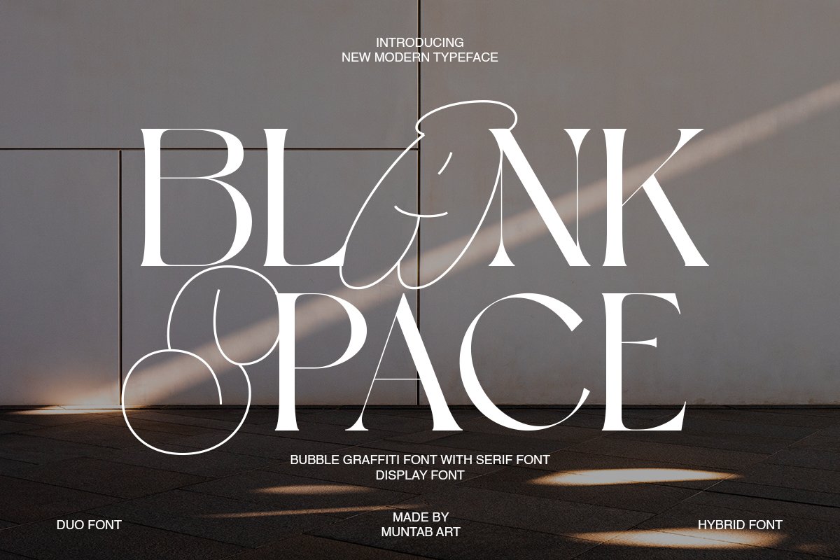 英文字体：现代复古杂志品牌广告设计无衬线字体 Blank Space | Modern Display（8262） -