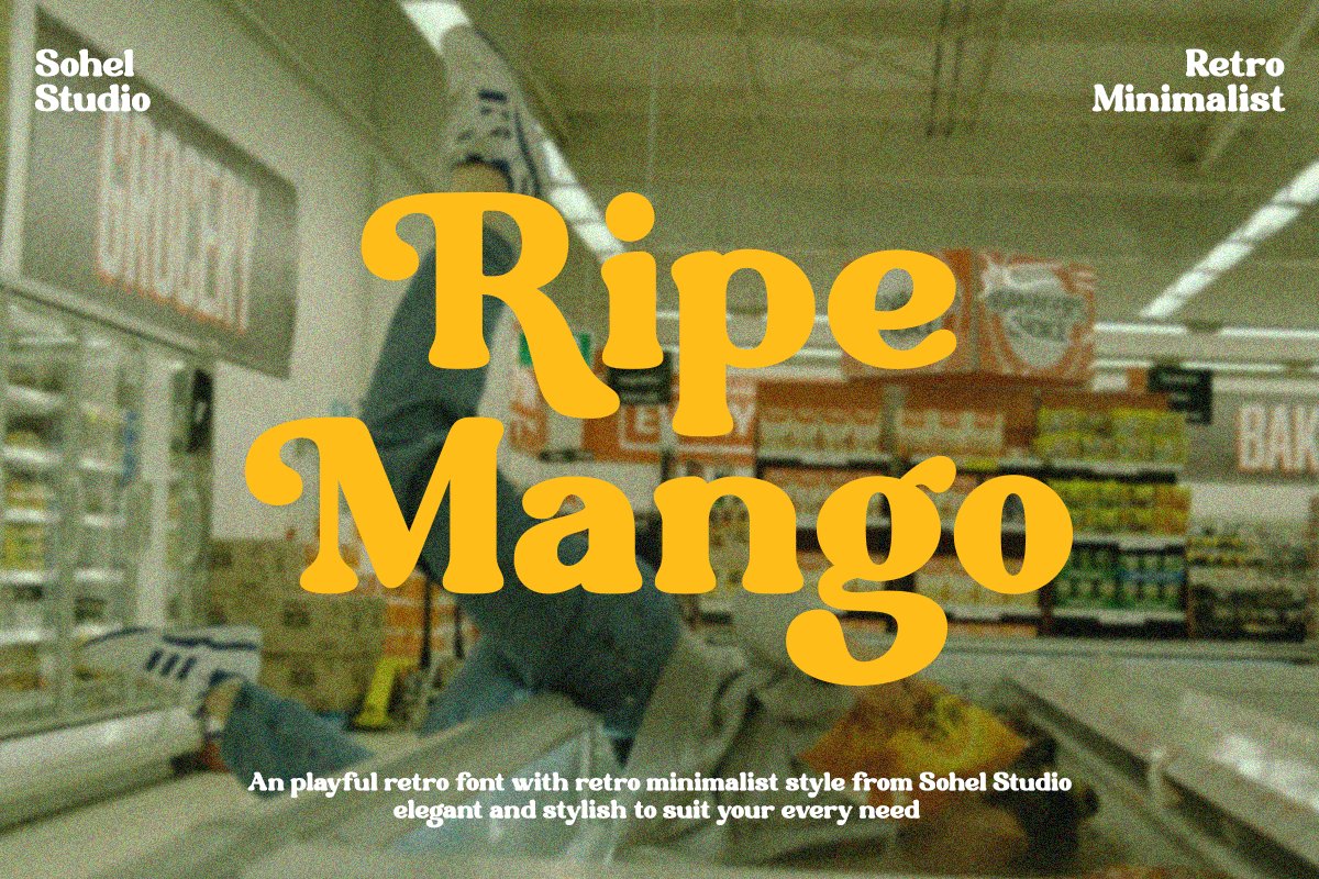 英文字体：复古优雅怀旧氛围衬线海报杂志封面字体 Ripe Mango - Retro Display Typeface（8207） -