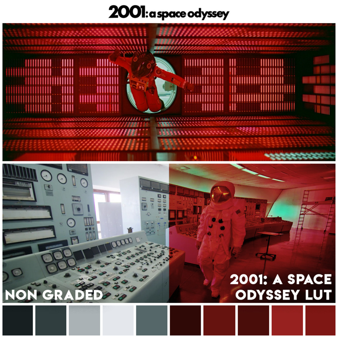 《太空漫游》好莱坞电影颜色分级LUT调色预设 Movie LUTs - 2001 A Space Odyssey LUTs（8603） -