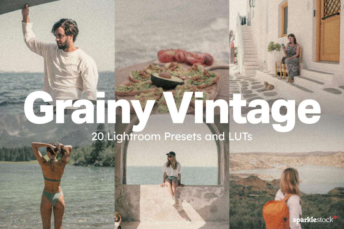 20款复古独特色彩电影纹理颗粒LUT+LR调色预设 20 Grainy Vintage Lightroom Presets and LUTs（8551） -