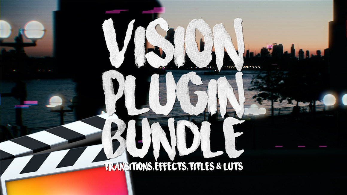 FCPX插件：油管大神Vlog标题效果光效转场过渡插件包 Vision Plugin Bundle（8899） -