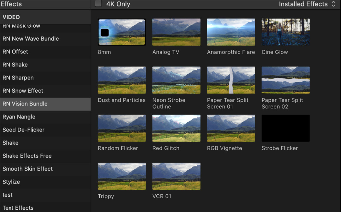 FCPX插件：油管大神Vlog标题效果光效转场过渡插件包 Vision Plugin Bundle（8899） -