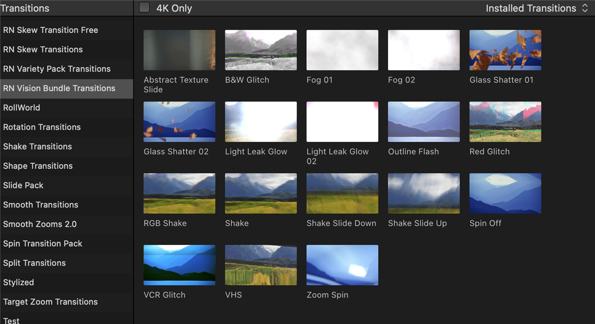 FCPX插件：油管大神Vlog标题效果光效转场过渡插件包 Vision Plugin Bundle（8899） -