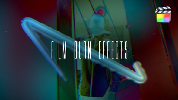 FCPX插件：15个复古胶片刻录老电影故障闪烁效果插件 Film Burn Effects（8792） -