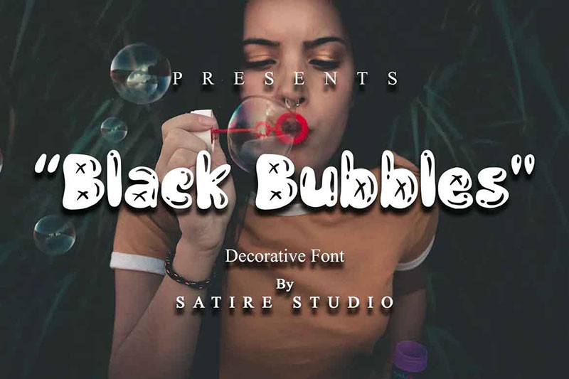 Black Bubbles可爱气泡英文字体 - 字体下载 -