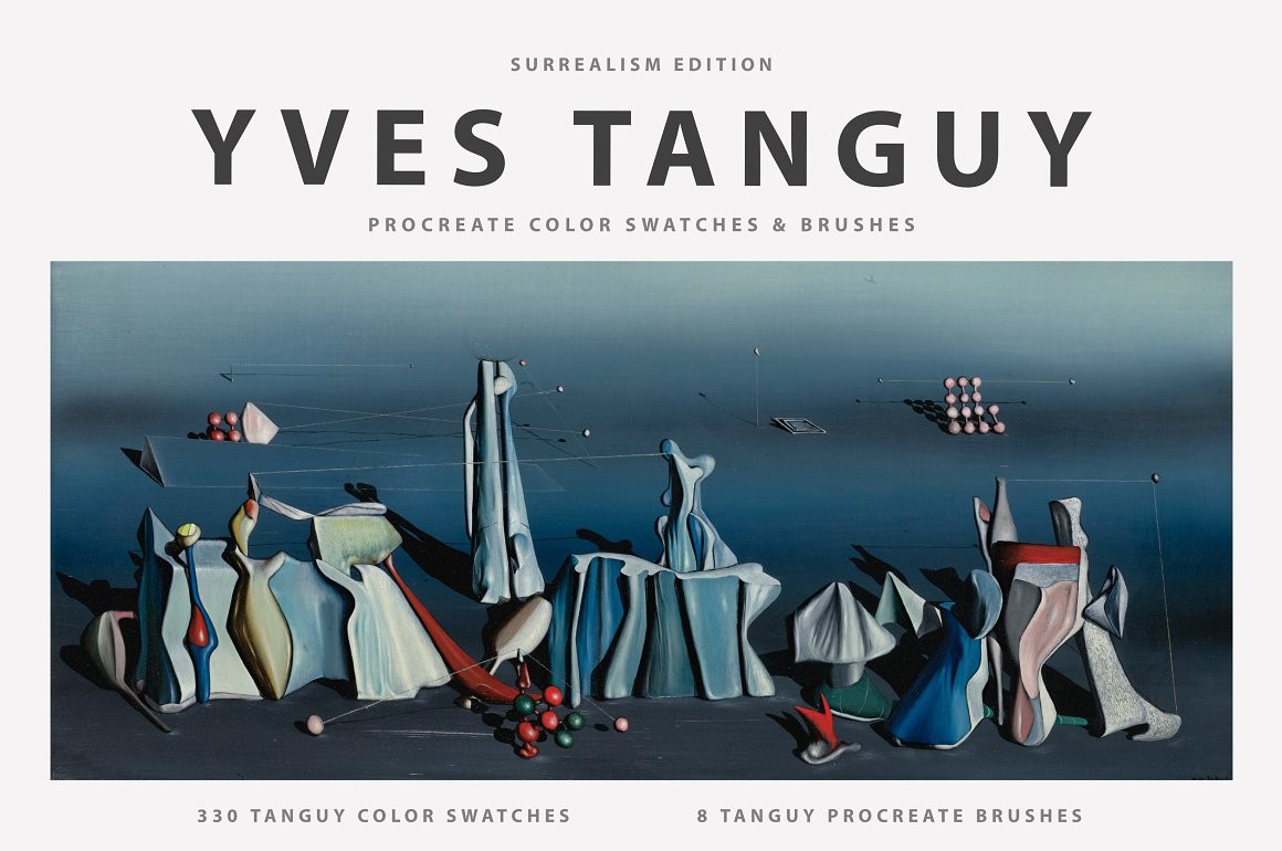 伊夫·唐基（Yves Tanguy）艺术油画Procreate笔刷 - 笔刷下载 -