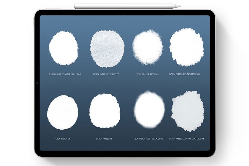纸质撕破边缘效果的Procreate笔刷 - 笔刷下载 -