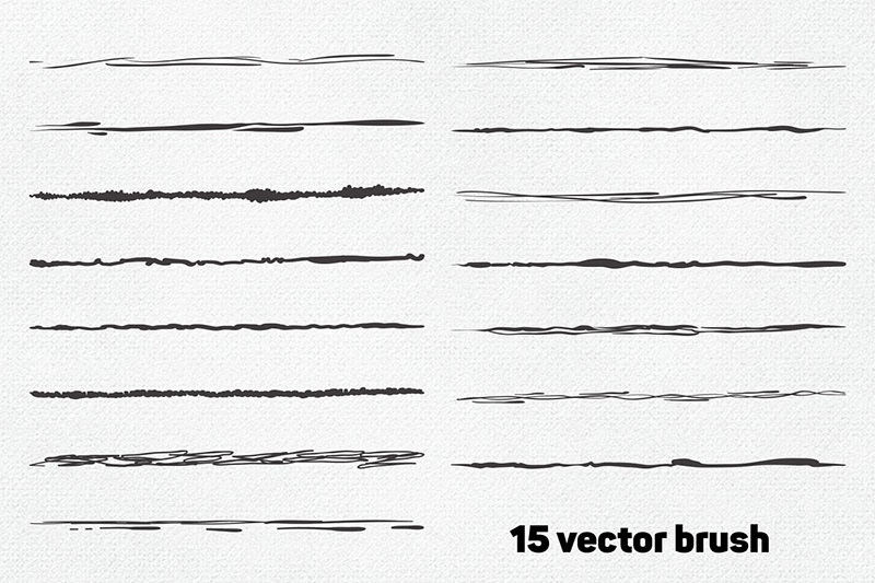 15个适用于Illustrator的手绘矢量素描笔刷 - 笔刷下载 -