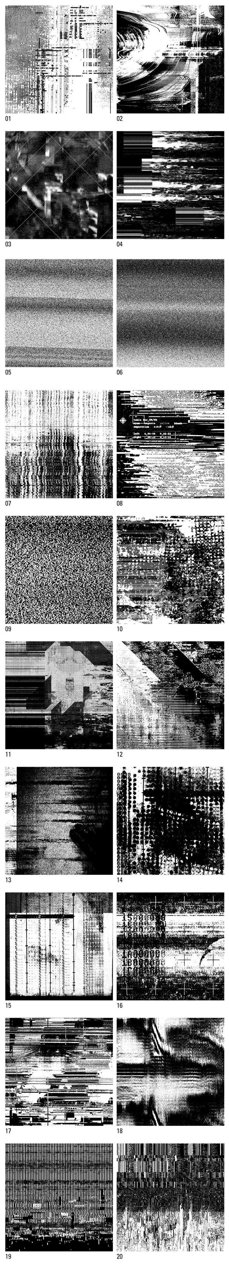 20个故障风纹理背景图片素材PNG TIF格式 - PS图案 -