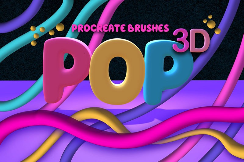 3D立体POP字体效果Procreate笔刷 - 笔刷下载 -