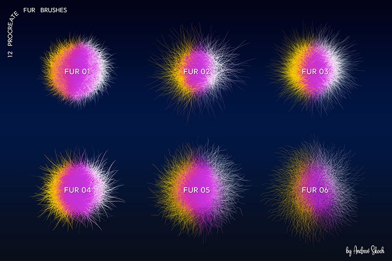 12个动物绒毛Procreate笔刷 - 笔刷下载 -