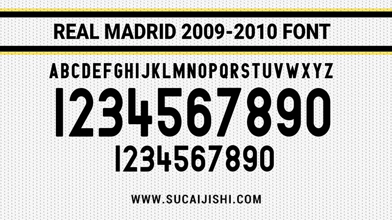 皇家马德里2009-2023赛季球衣字体合集 - 字体下载 -