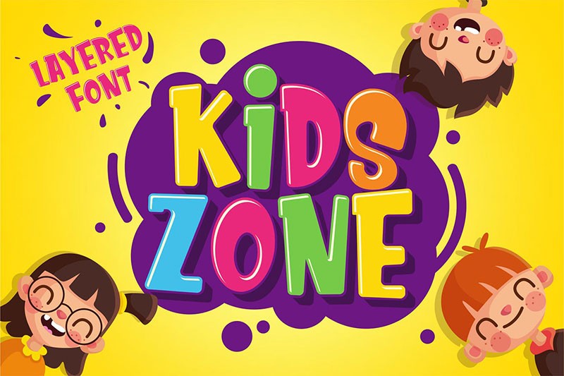 Kids Zone卡通英文字体 - 字体下载 -