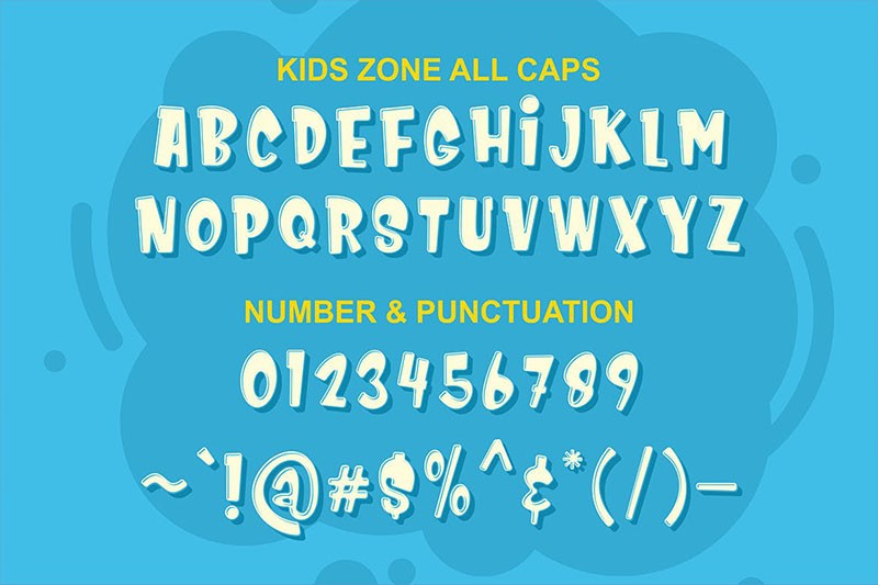 Kids Zone卡通英文字体 - 字体下载 -