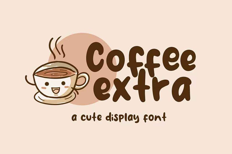 Coffee Extra可爱的英文卡通字体 - 字体下载 -