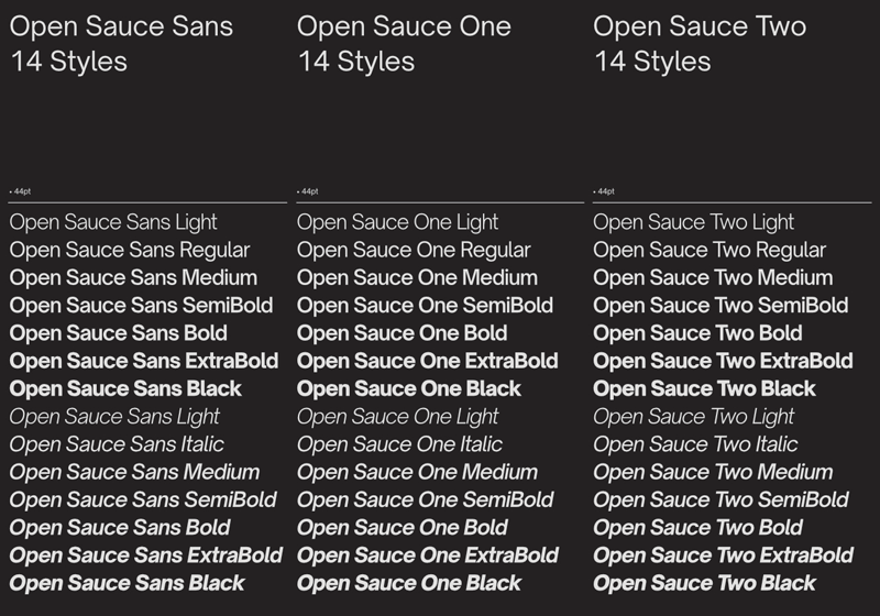 Open Sauce无衬线英文字体，免费可商用 - 字体下载 -